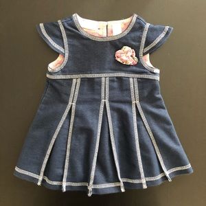 First Impressions Denim Pleated Dress Size 3-6M